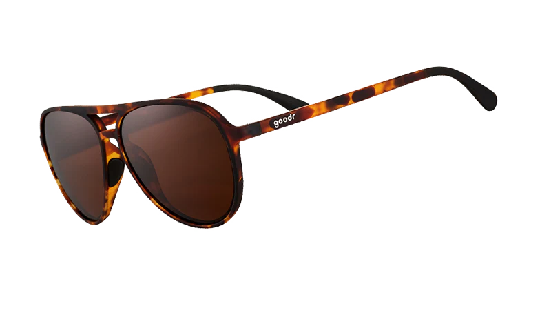Brown aviator sunglasses.